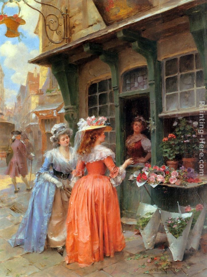 Henri Victor Lesur The Flower Market